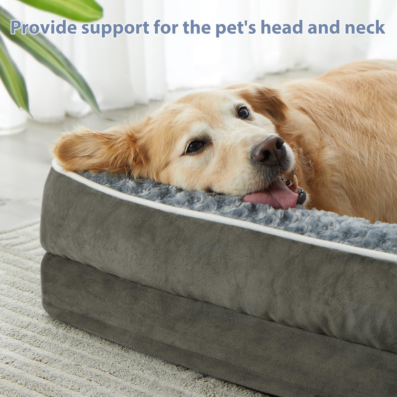 BFPETHOME dog bed with removable, washable cover for easy cleaning.