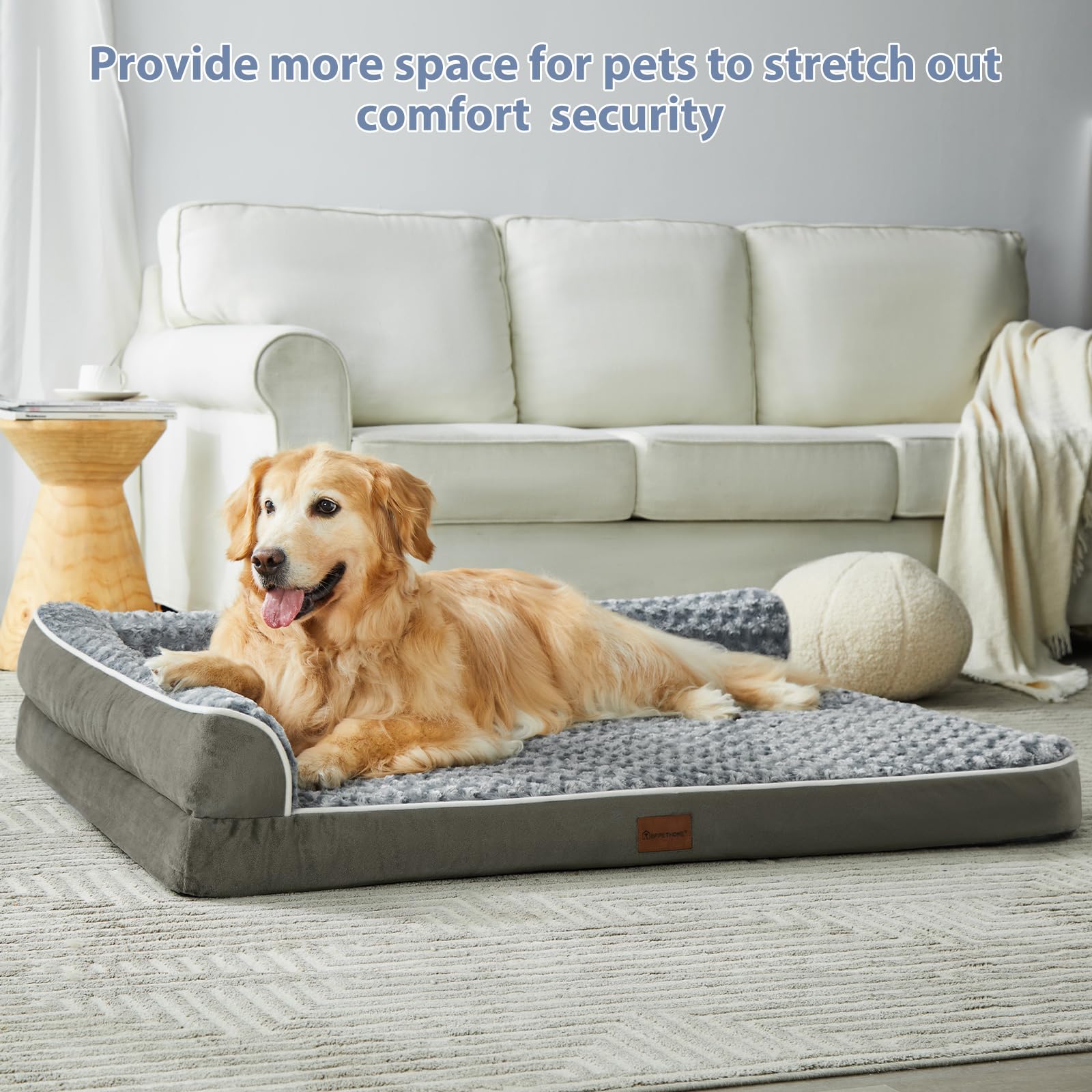BFPETHOME waterproof lining protects foam from spills.