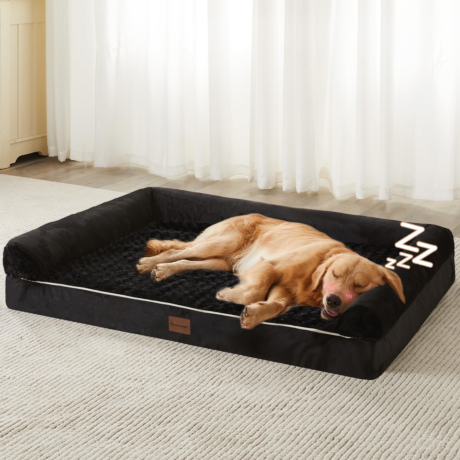 BFPETHOME orthopedic dog bed foam supports joints for large dogs.