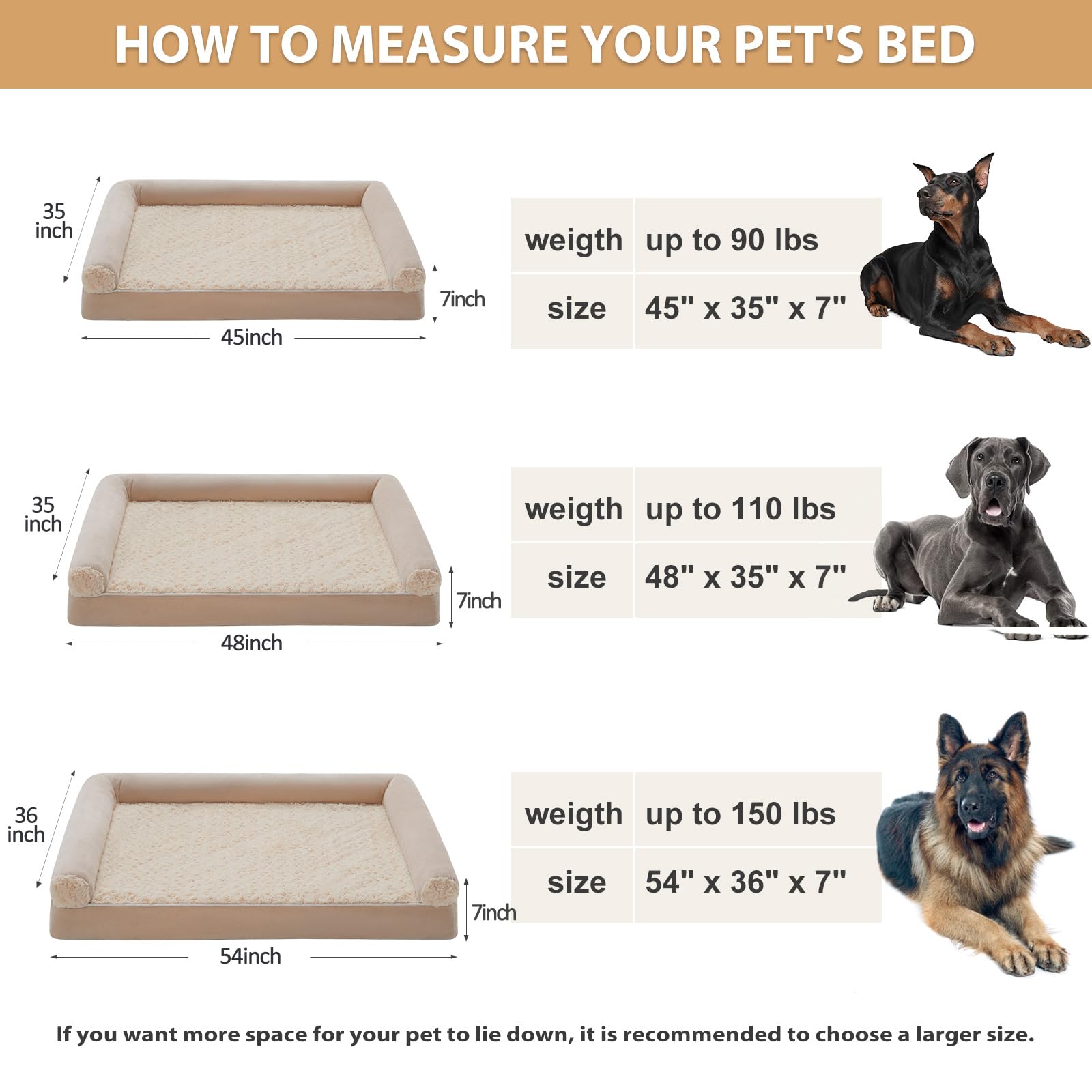 BFPETHOME large dogs up to 35 lbs can enjoy this bed