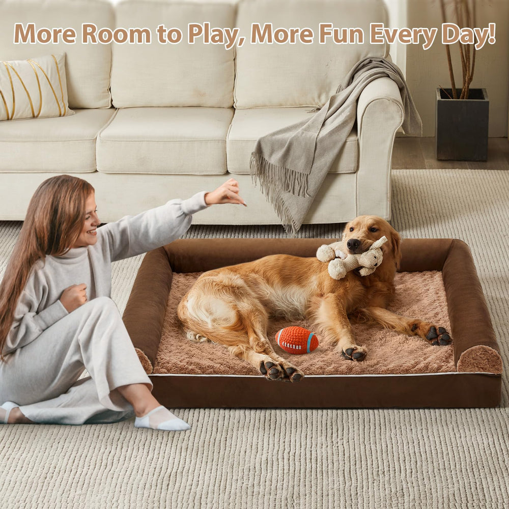 BFPETHOME bed shows three bolstered sides for secure lounging