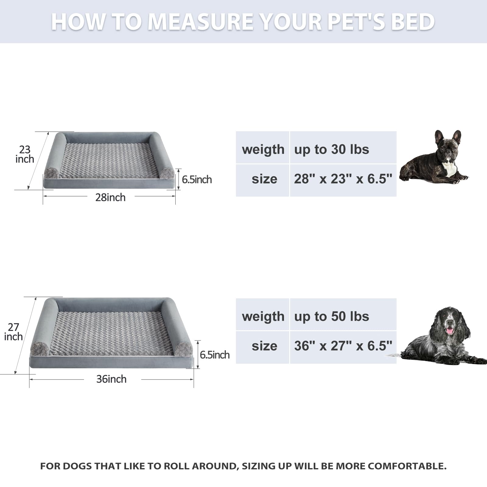 BFPETHOME bed showing three-sided bolsters for neck support