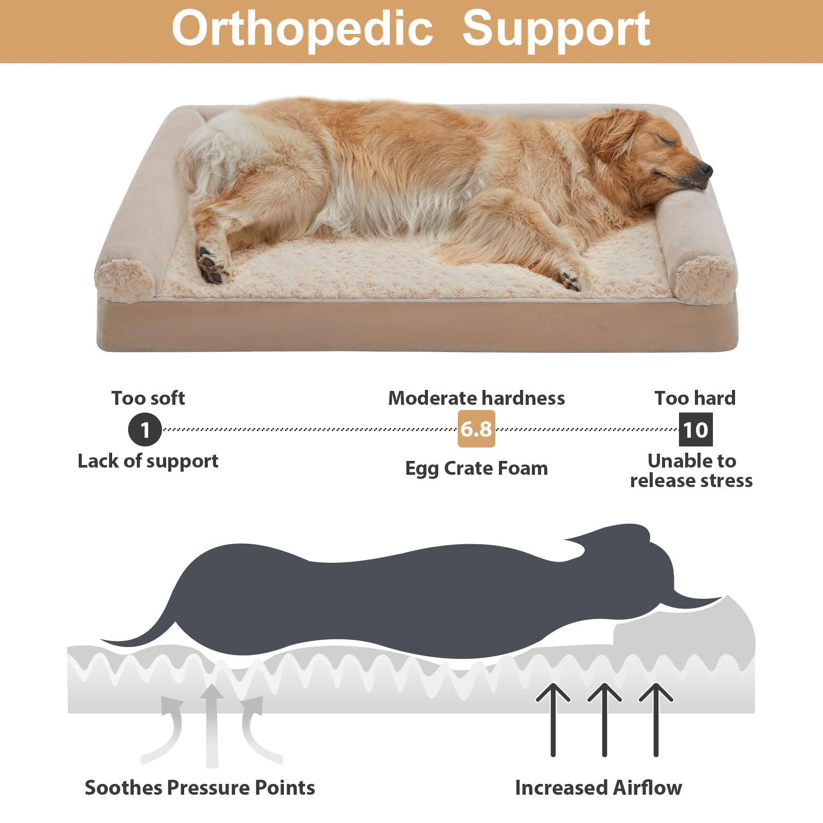 BFPETHOME u-shaped sofa design provides neck and head support