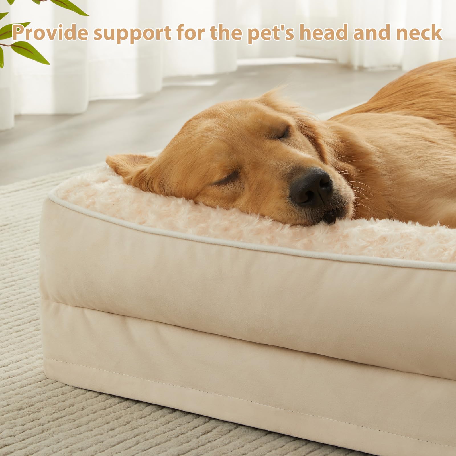 BFPETHOME large dog bed foam support for bigger breeds at rest