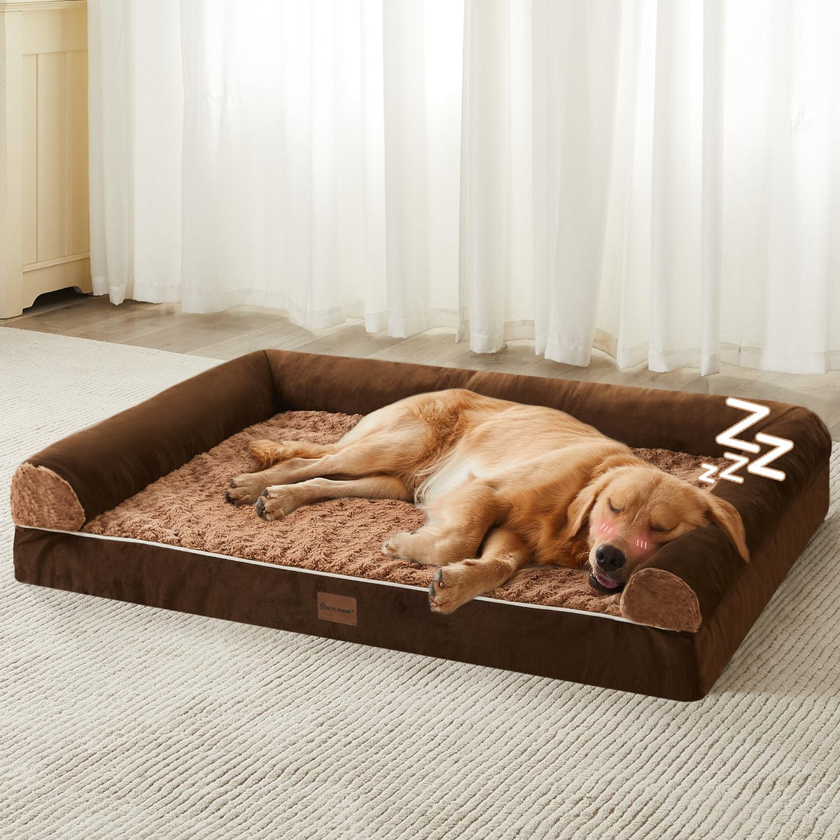 BFPETHOME orthopedic dog bed with egg crate foam for joint support
