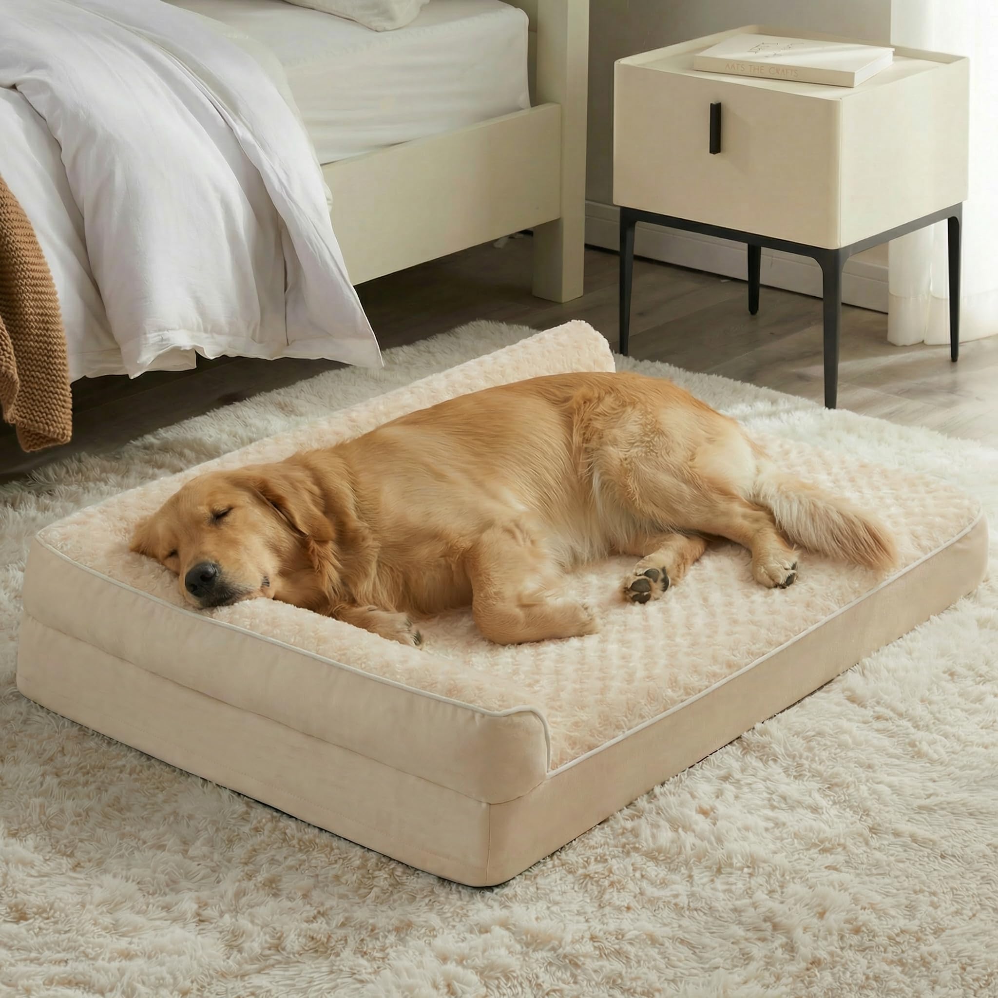 BFPETHOME orthopedic dog bed foam close-up showing joint-supporting design