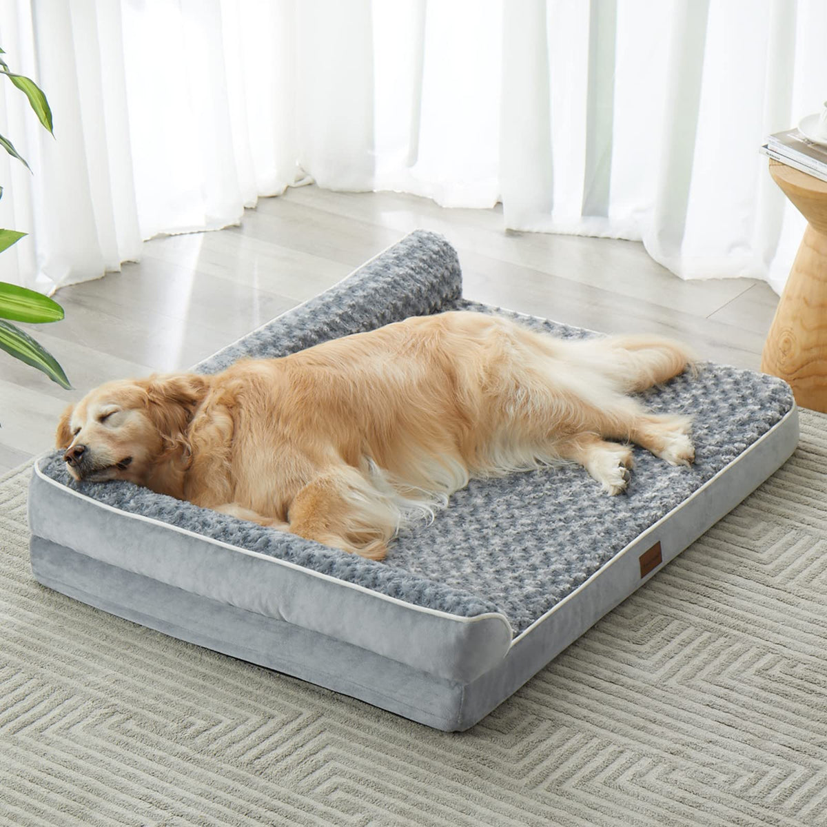 BFPETHOME orthopedic dog bed close-up showing supportive foam for joints.