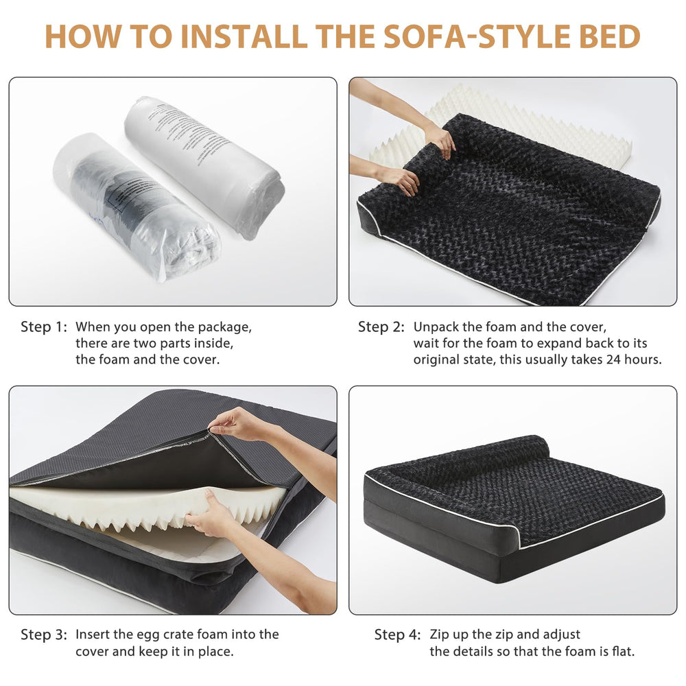 BFPETHOME non-slip bottom keeps large dog bed in place during use.