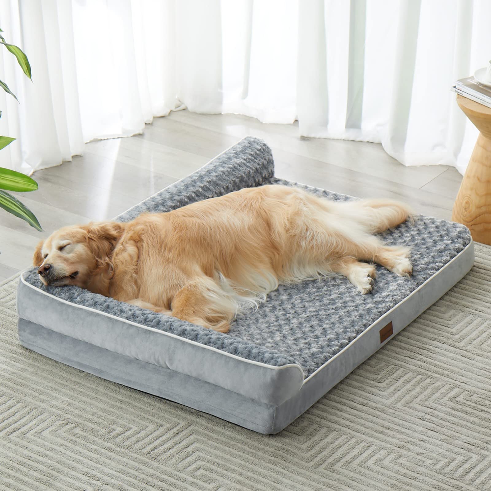 BFPETHOME orthopedic egg foam bed provides joint support for large dogs.