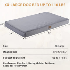BFPETHOME 47x29 inch bed offers ample space for big dogs.