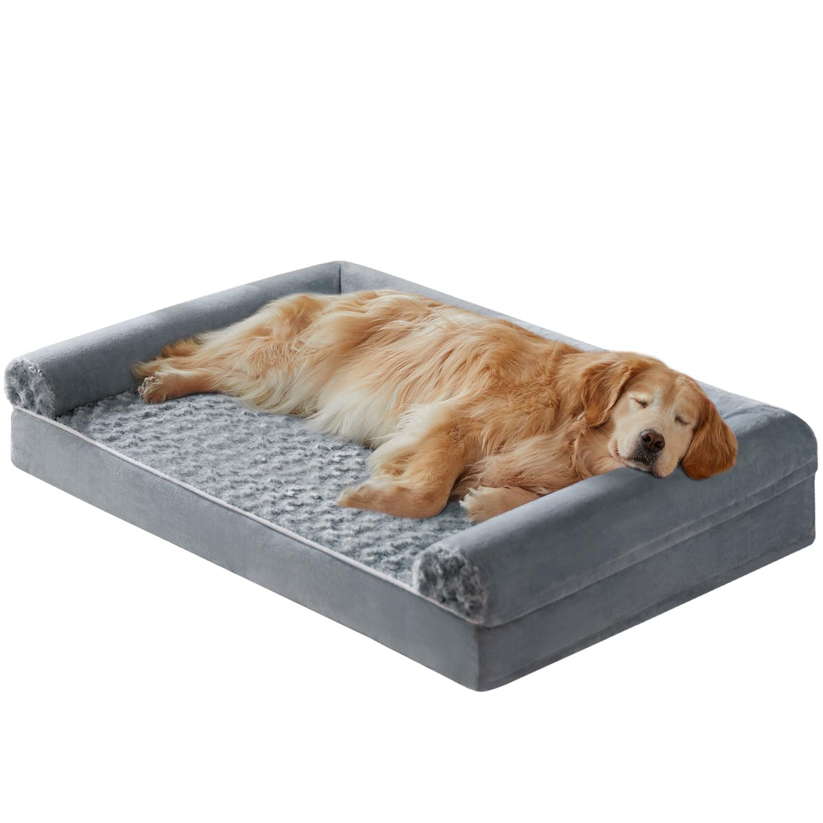 BFPETHOME rose pattern plush dog bed for cozy, calm naps.