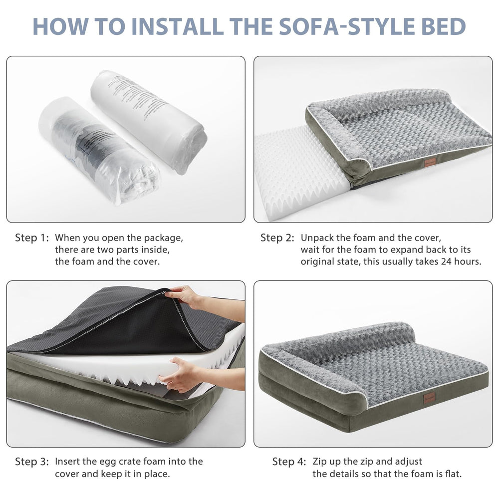 BFPETHOME XL dog bed size 42 x 30 x 7.5 inches suitable for large dogs