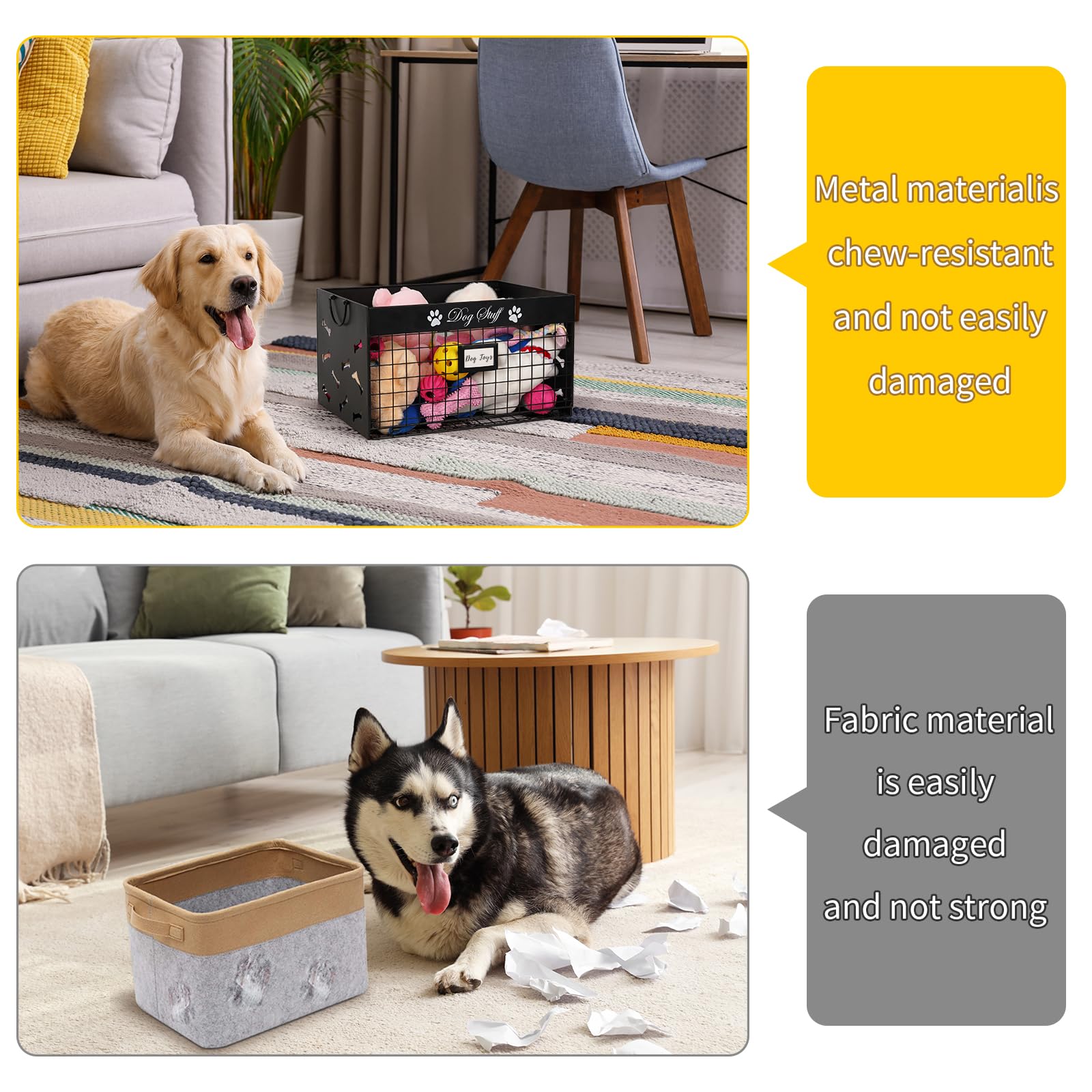 Bfttlity dog toy bin multifunctional storage for toys, blankets, and clothes.