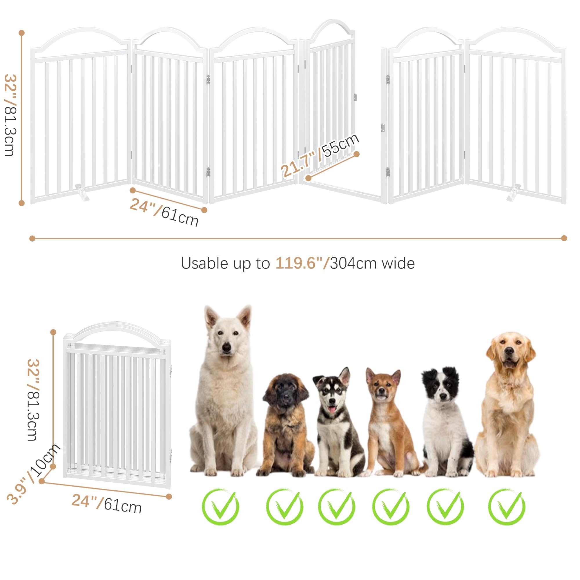 BHG Metal Dog Gate dimensions 144 by 32 inches for wide openings.