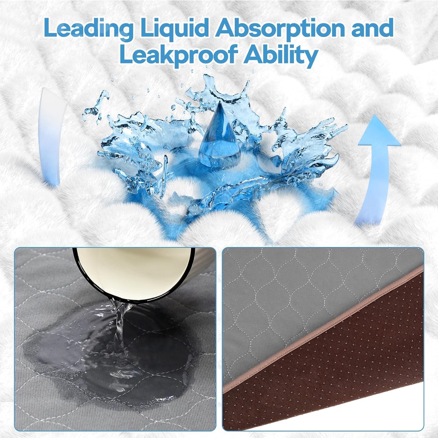 BHVESLL dog pad features waterproof coating to protect floors during use.