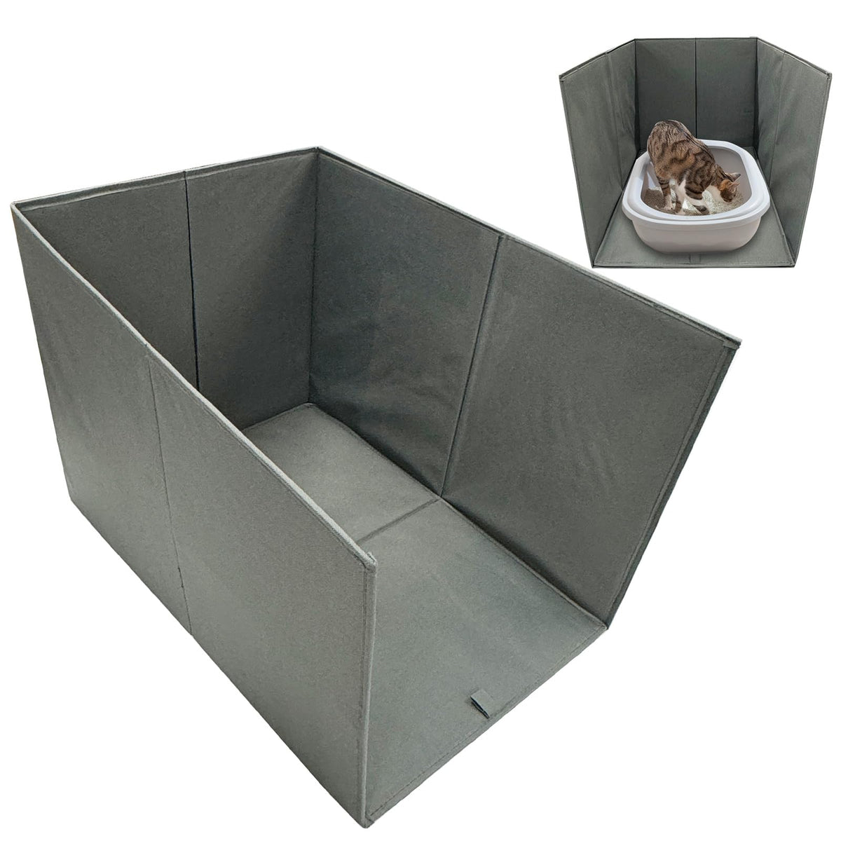 Bhyhok splash guard large foldable protects floors from litter spray.
