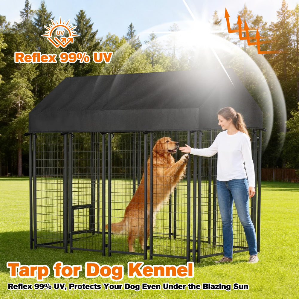 Bhyhok silver UV coating blocks strong sunlight, protecting interior of kennel.