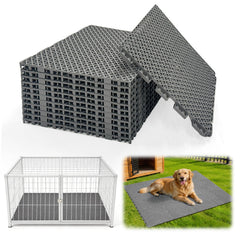 Bhyhok dog kennel flooring interlocking tiles for easy expansion and a dry, clean surface.