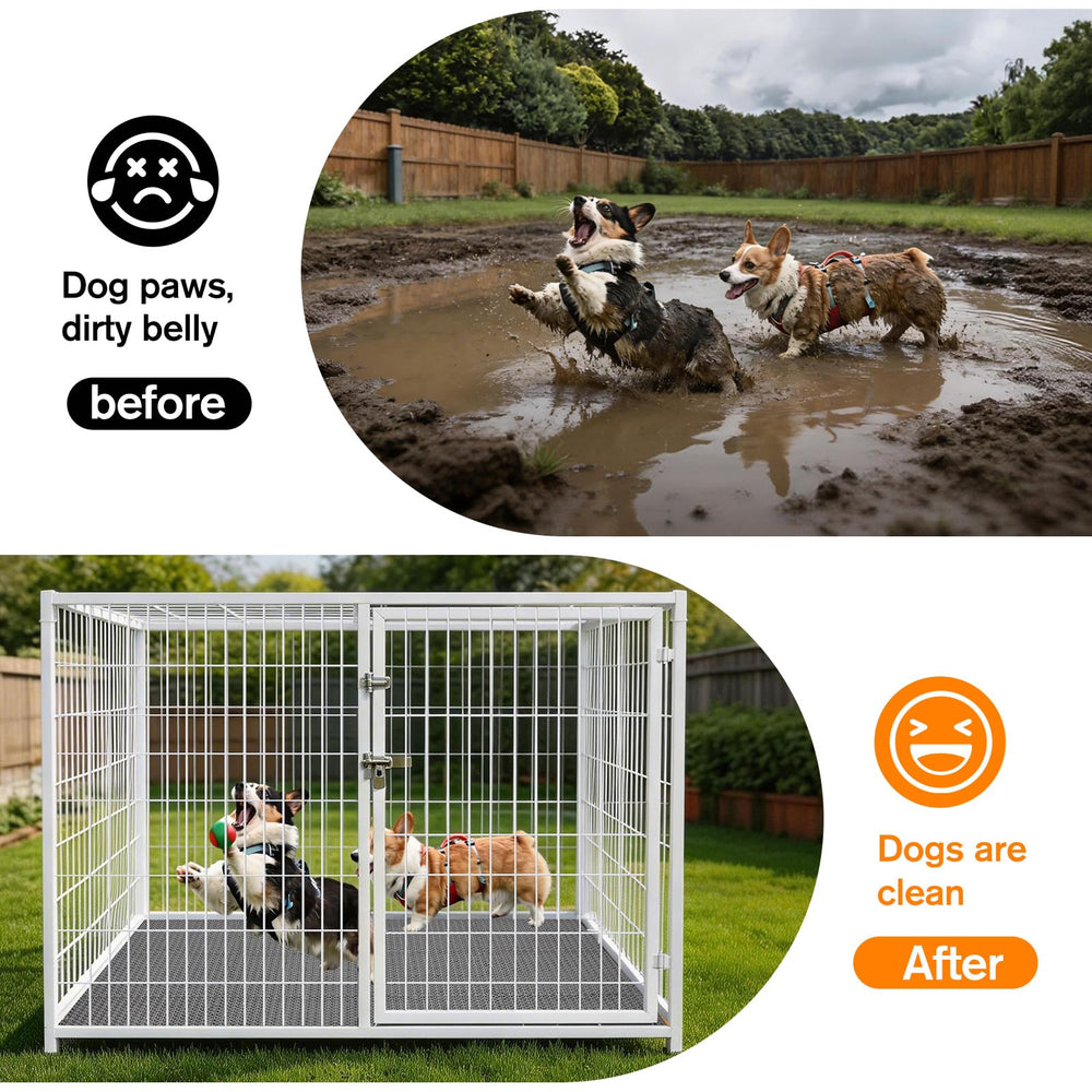 Bhyhok easy-clean surface simplifies rinsing to maintain a hygienic dog space.
