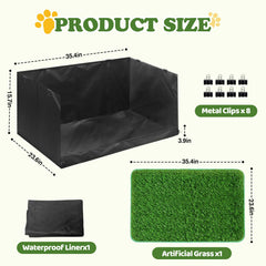 Bhyhok indoor dog potty with artificial grass pad offers soft, washable surface