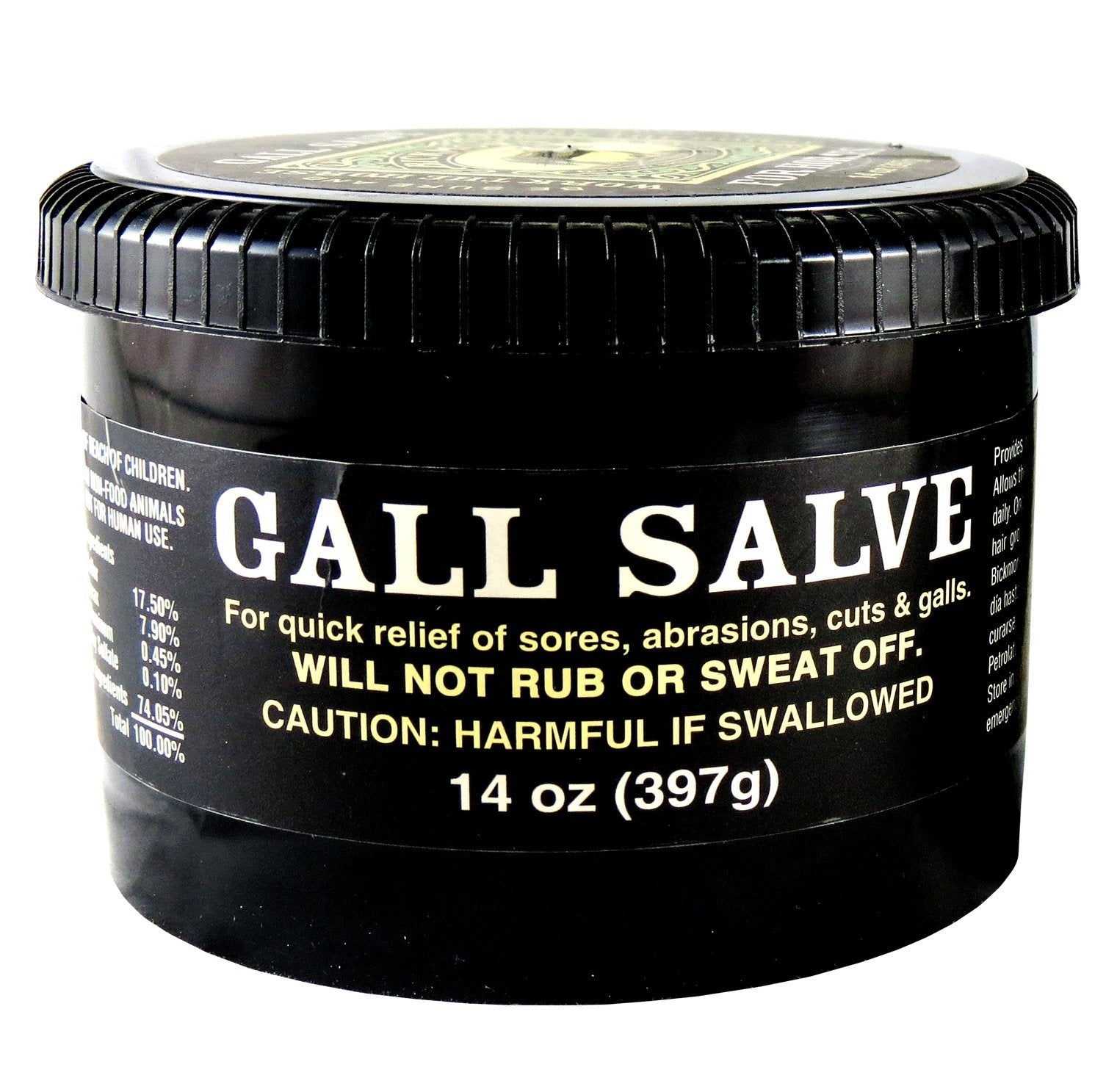 Bickmore Gall Salve on scratches helps shield minor wounds during turnout.