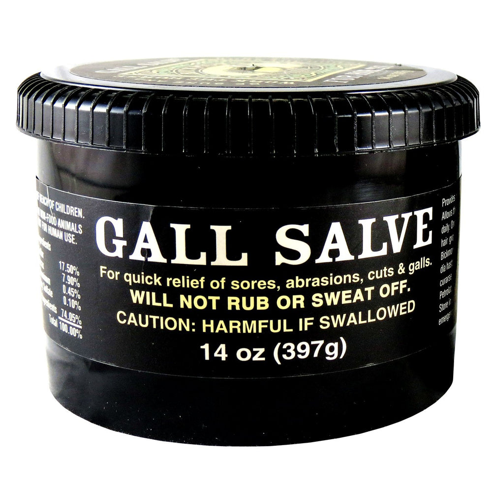Bickmore Gall Salve on scratches helps shield minor wounds during turnout.
