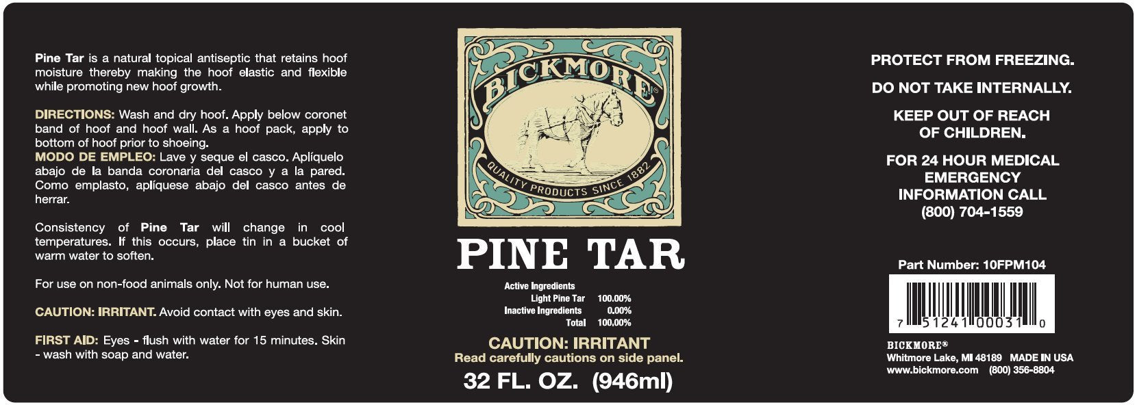 Applying Bickmore Pine Tar to a horse hoof for flexibility