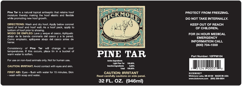 Applying Bickmore Pine Tar to a horse hoof for flexibility
