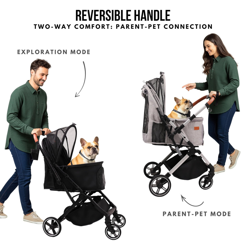 Bicystar pet stroller all-terrain wheels for smooth outdoor rolling