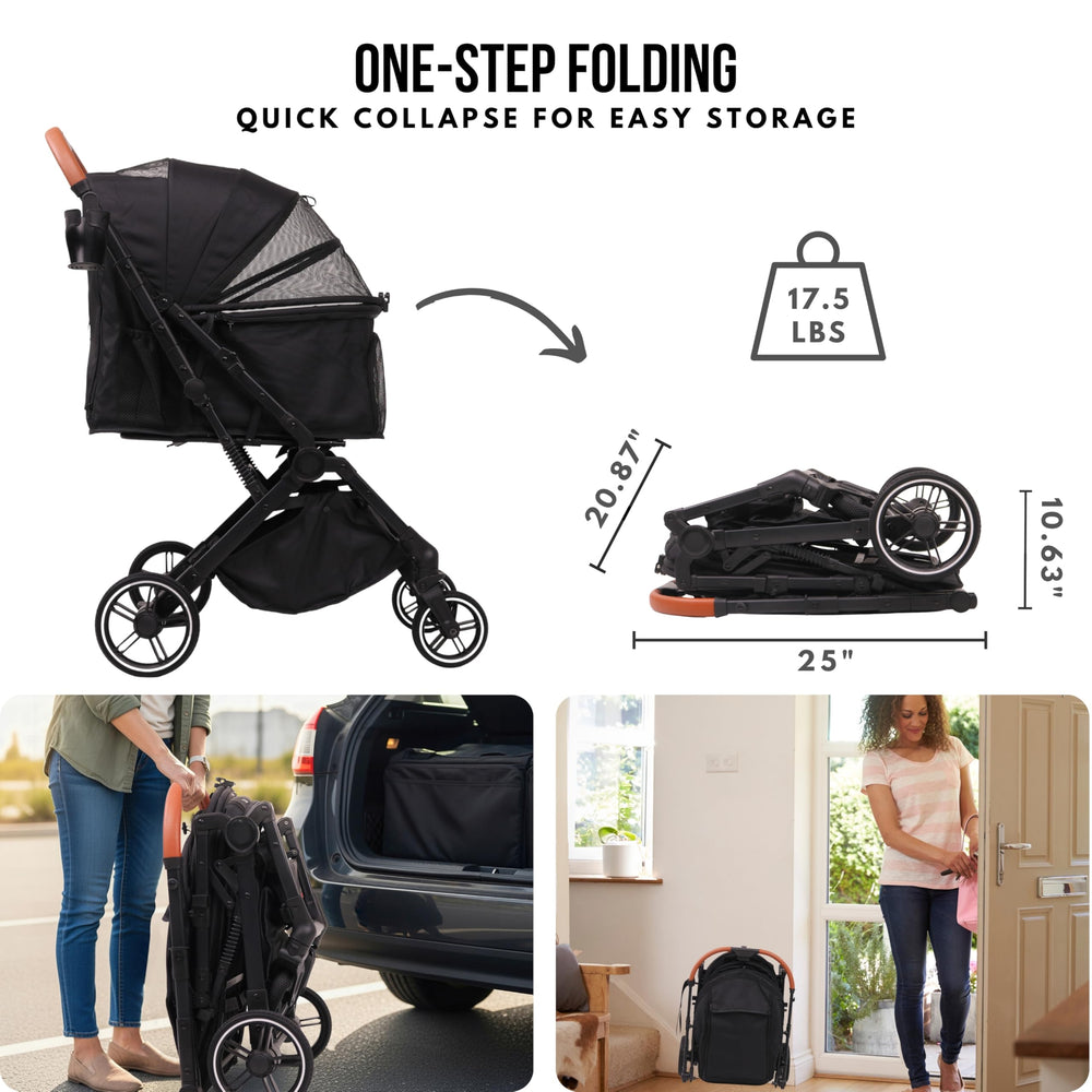 Bicystar pet stroller interior mesh for airflow and pet visibility.
