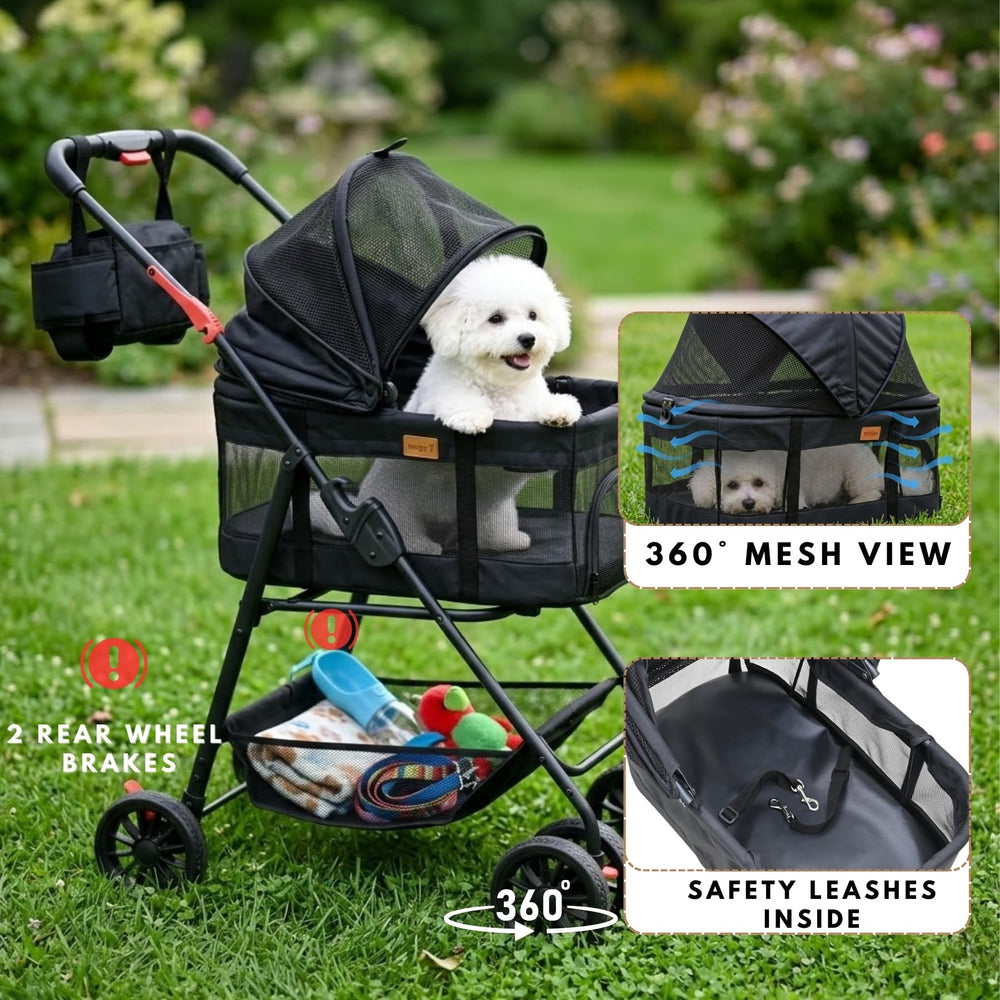 Bicystar stroller with snag-free canopy for safe use