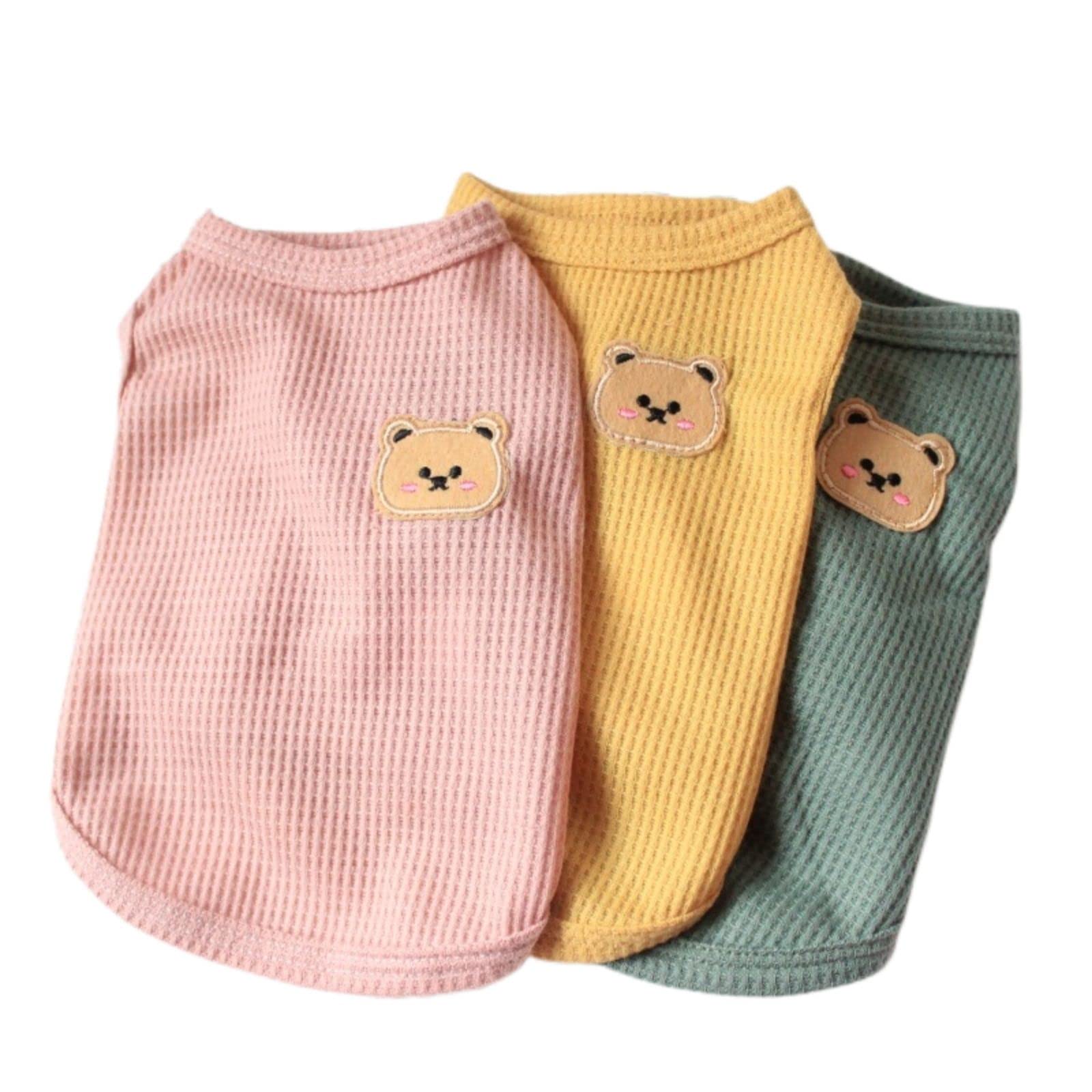 BIECWIAY cotton dog shirt in yellow, breathable and comfortable for daily wear