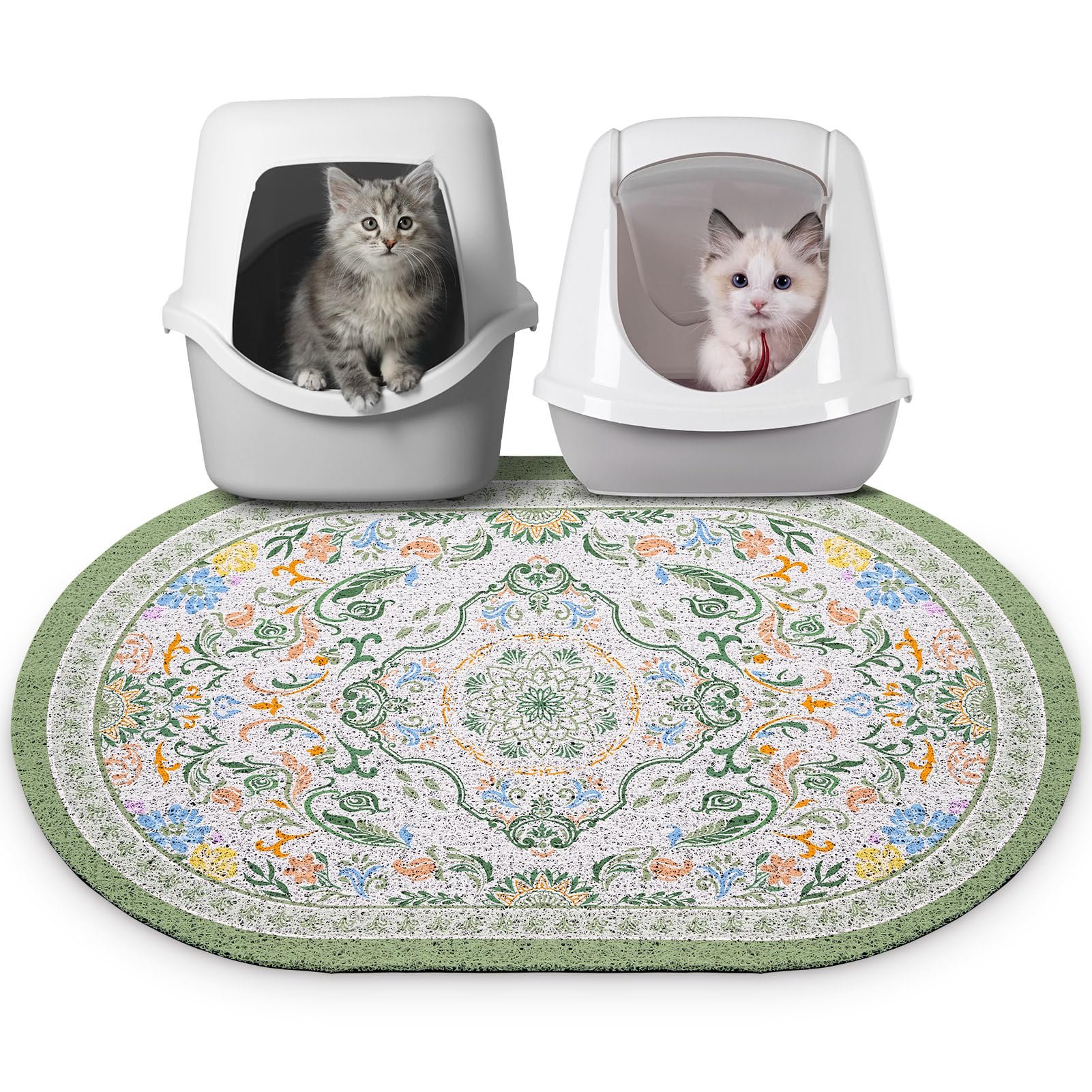 Bienbee cat litter mat traps litter from paws and protects floors.