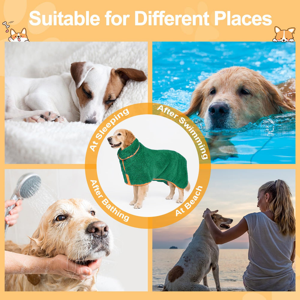 Bienbee bathrobe provides warm coverage after baths.