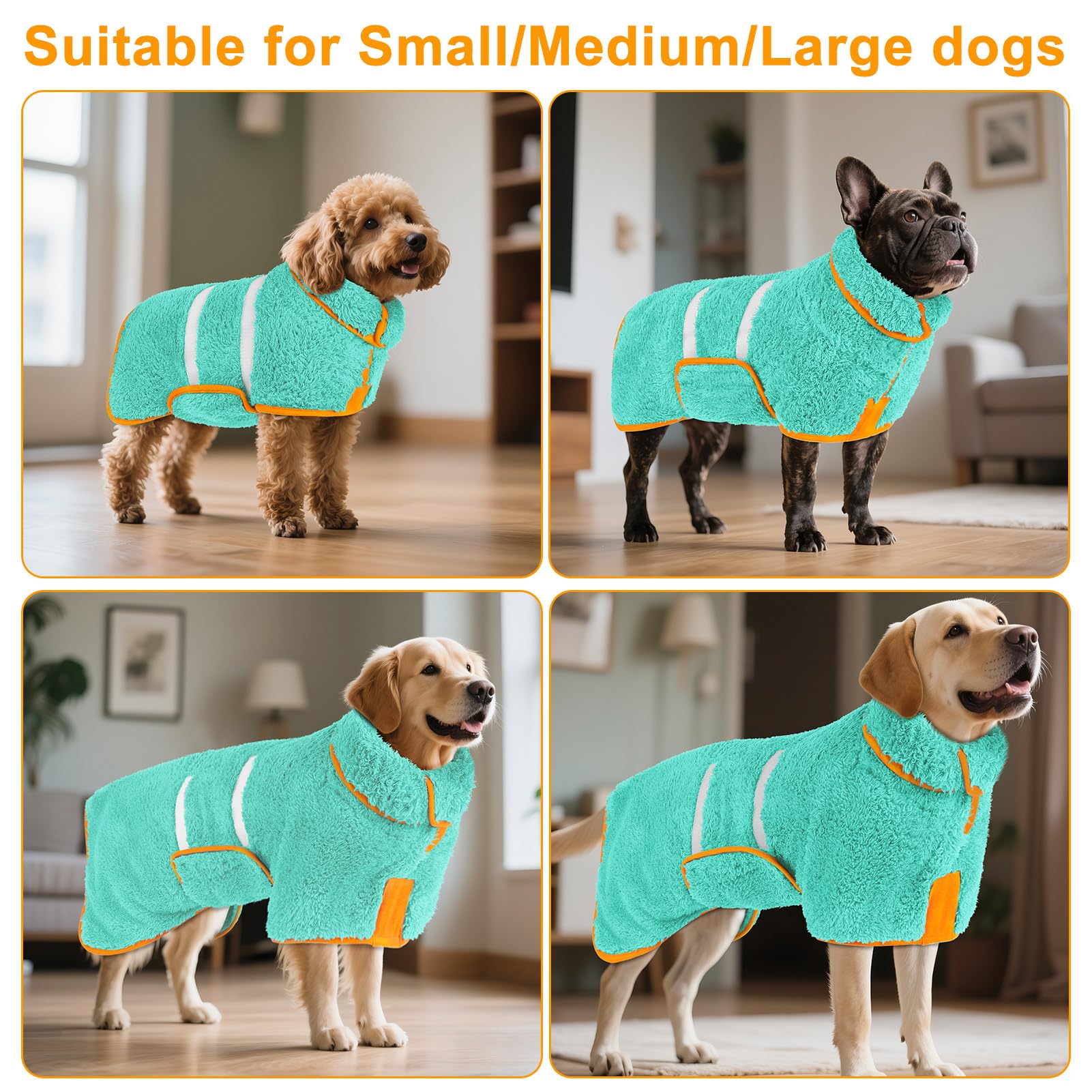 Bienbee bathrobe size range from S to XXL for most breeds