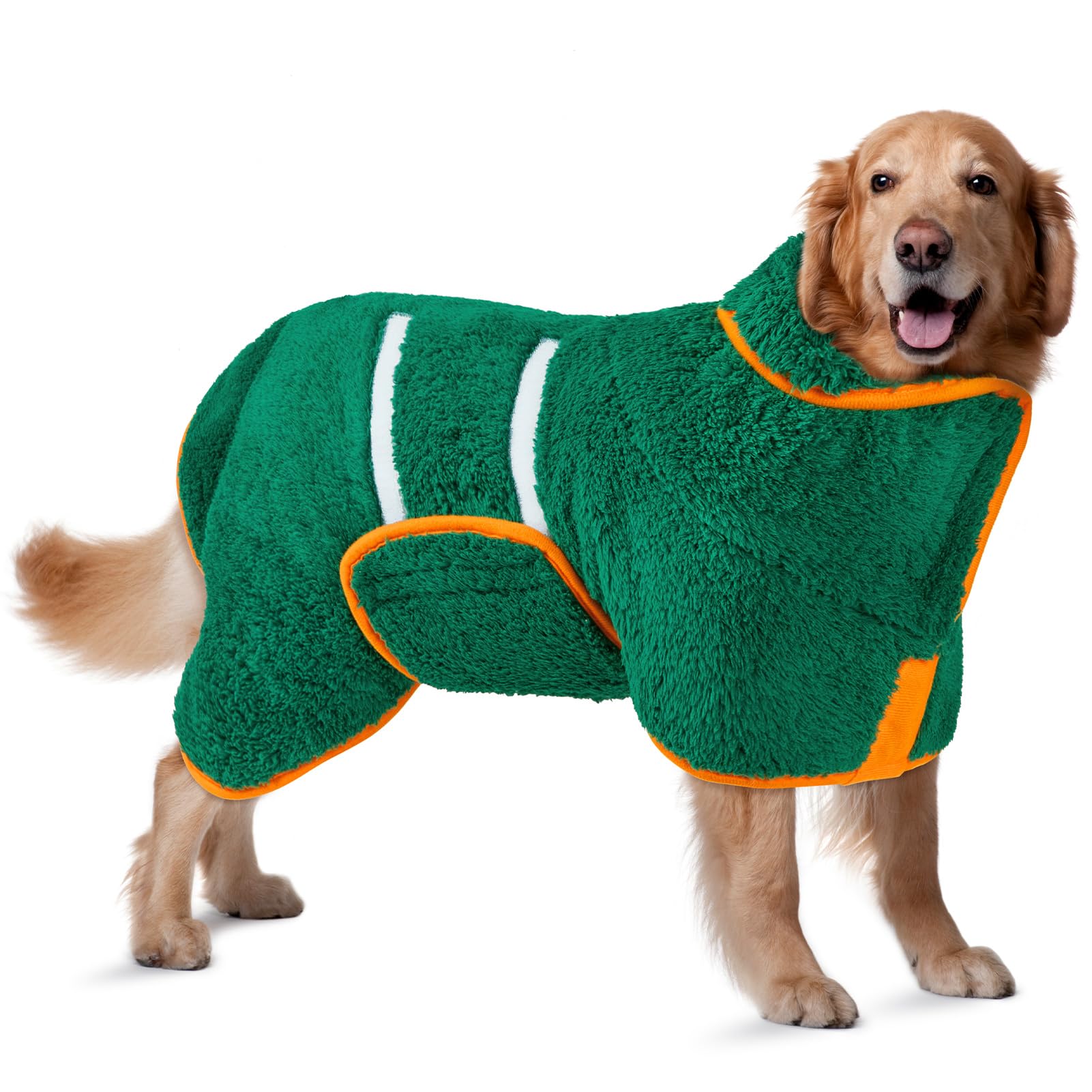 Bienbee dog bathrobe with quick-dry fleece for faster post-bath drying.