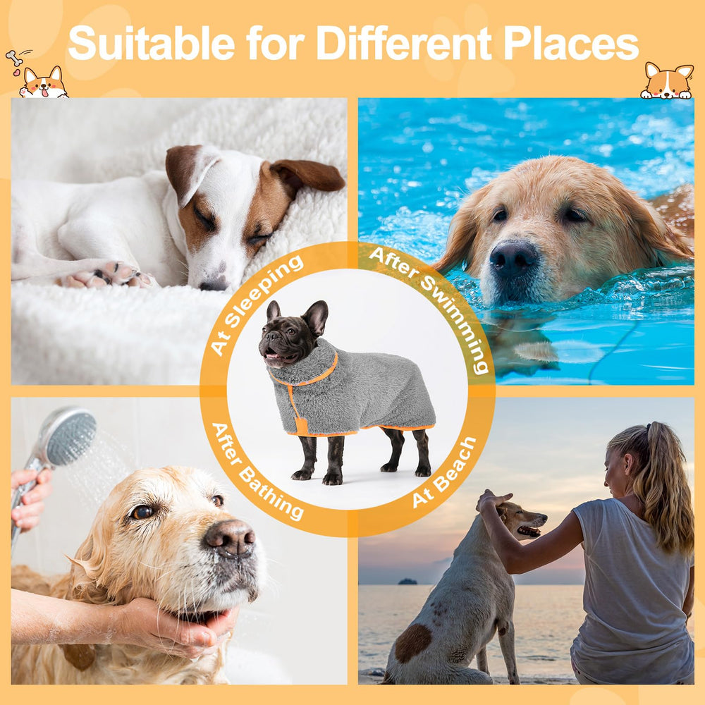 Bienbee dog bathrobe size guide image helps you choose the perfect fit