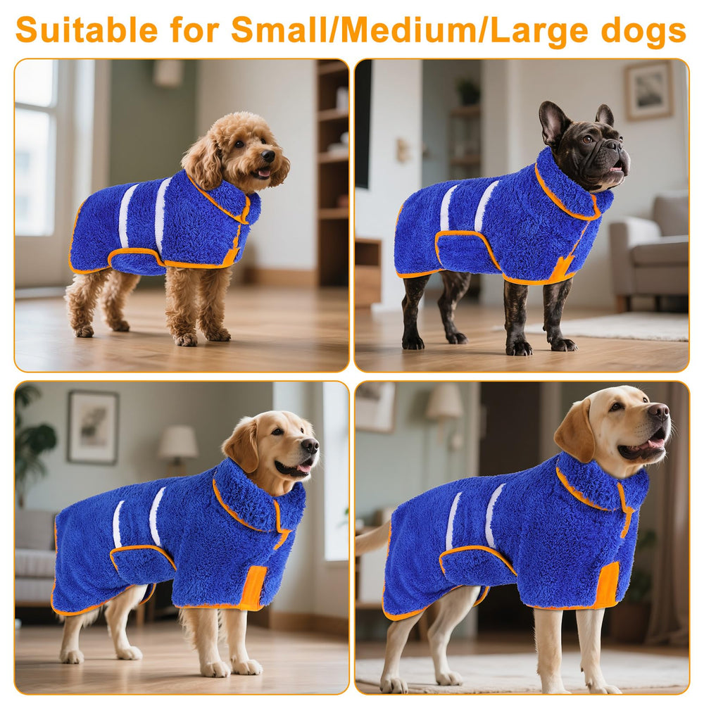 Bienbee dog bathrobe available in five sizes for most breeds