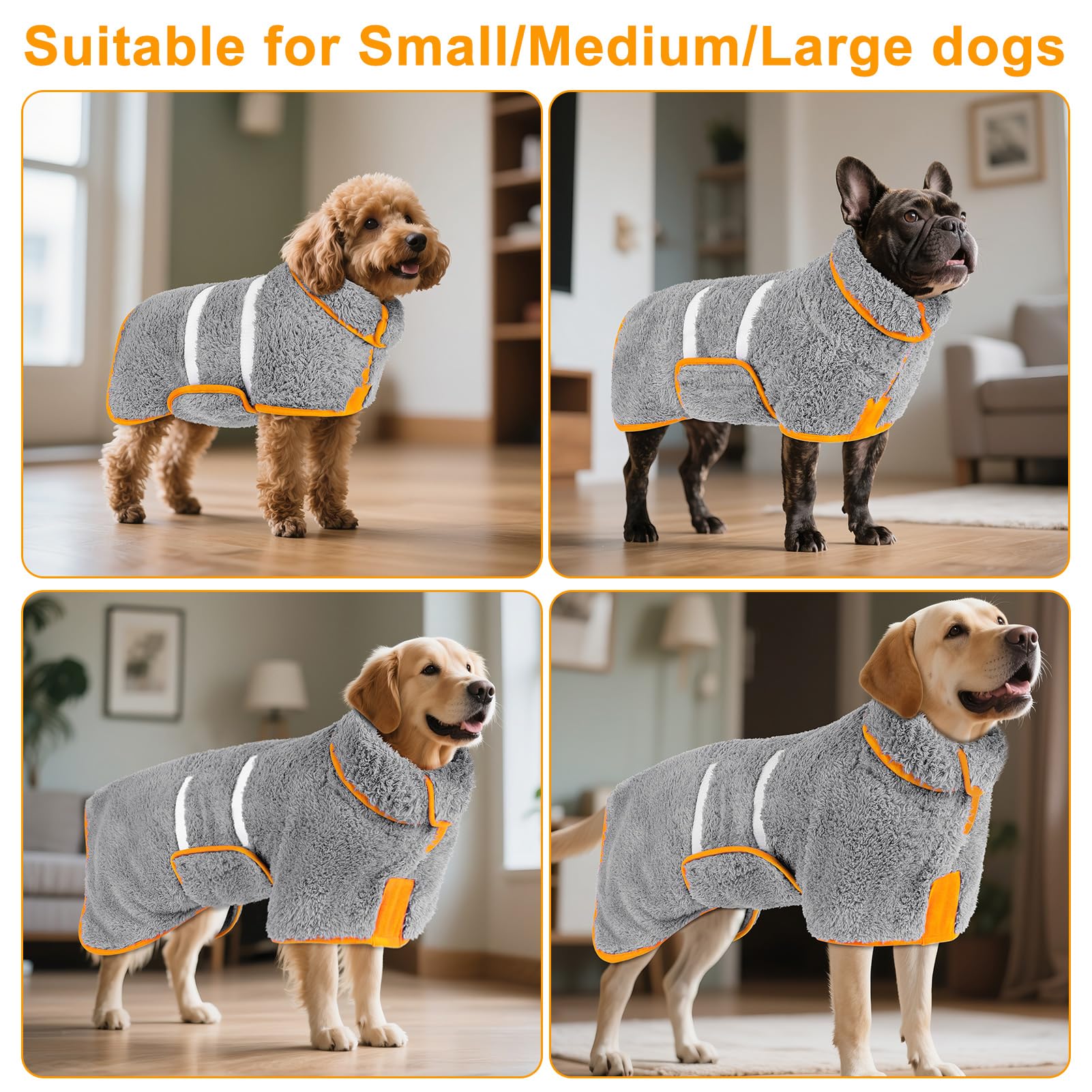 Bienbee dog bathrobe warm fluffy interior ideal as cozy pajamas for dogs