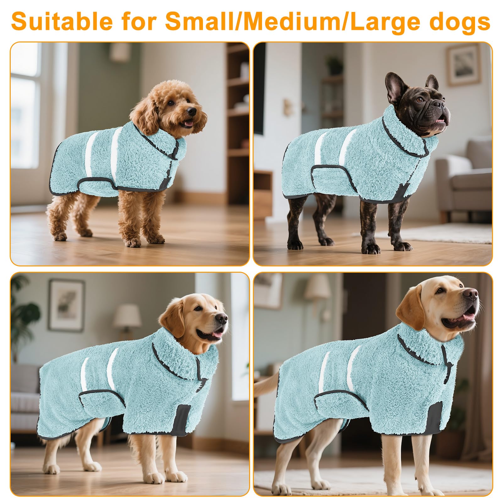 Bienbee XXL dog bathrobe fits large breeds for secure wear