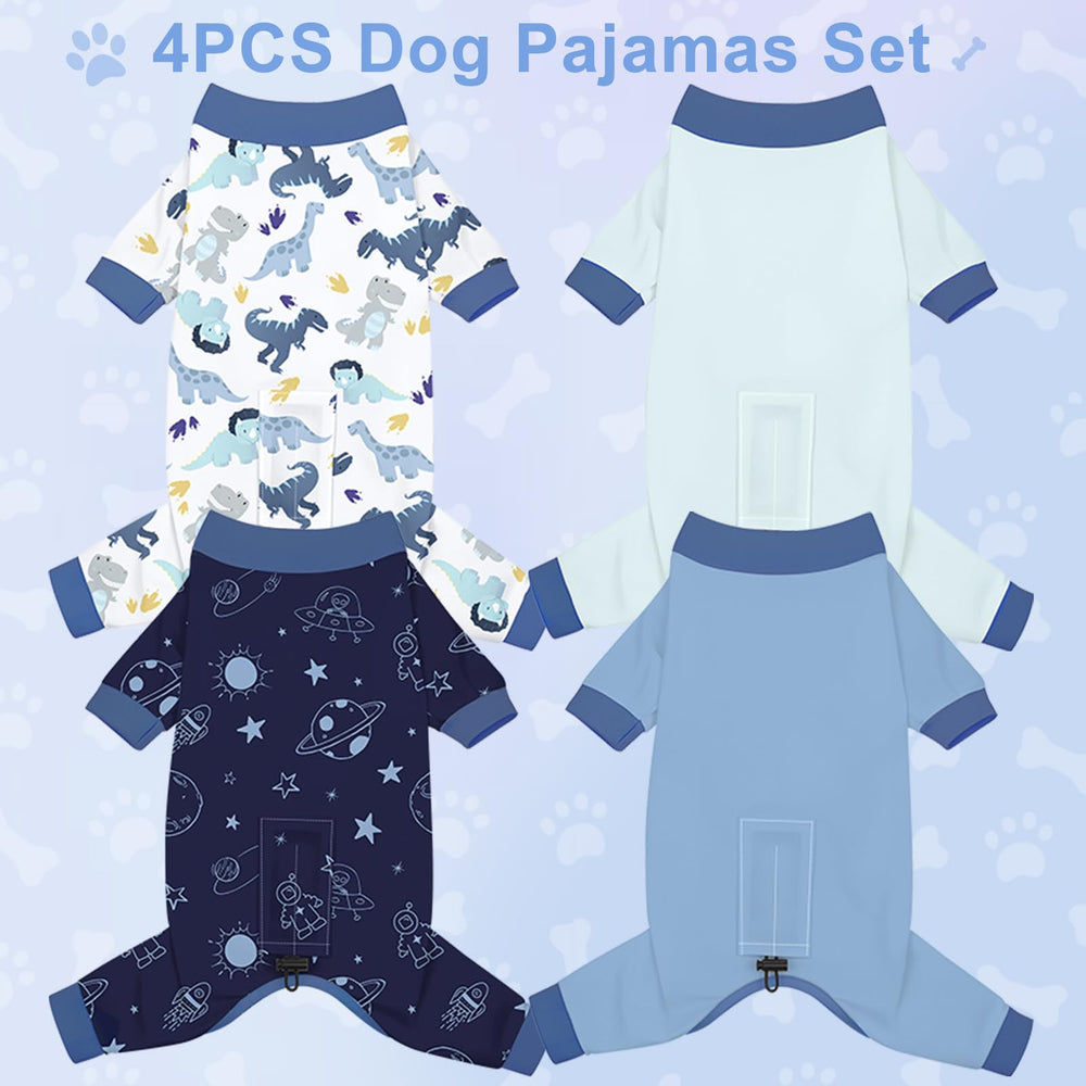 Bienbee dog pajamas dinosaur pattern keep pups comfy during playful adventures.