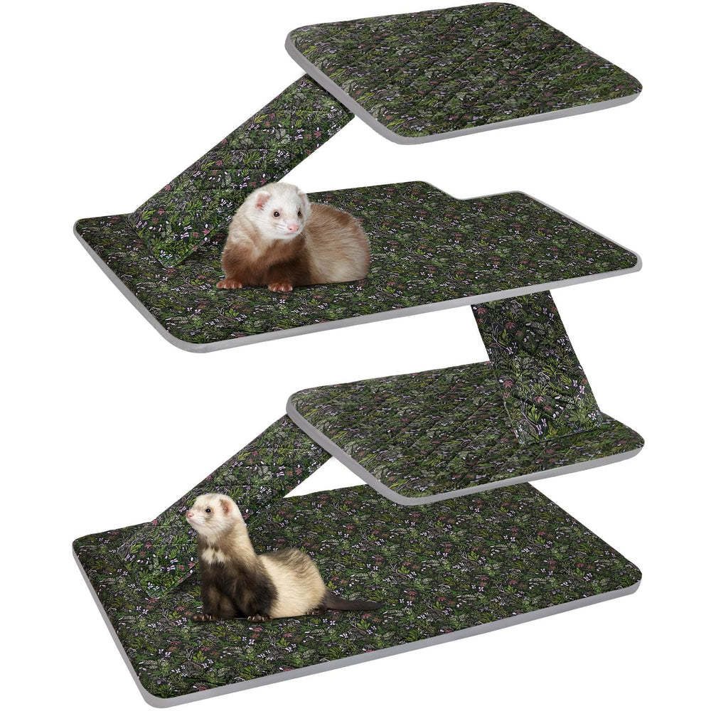 Bienbee Ferret Cage Liner in deep green adds cozy style to your pet's space.