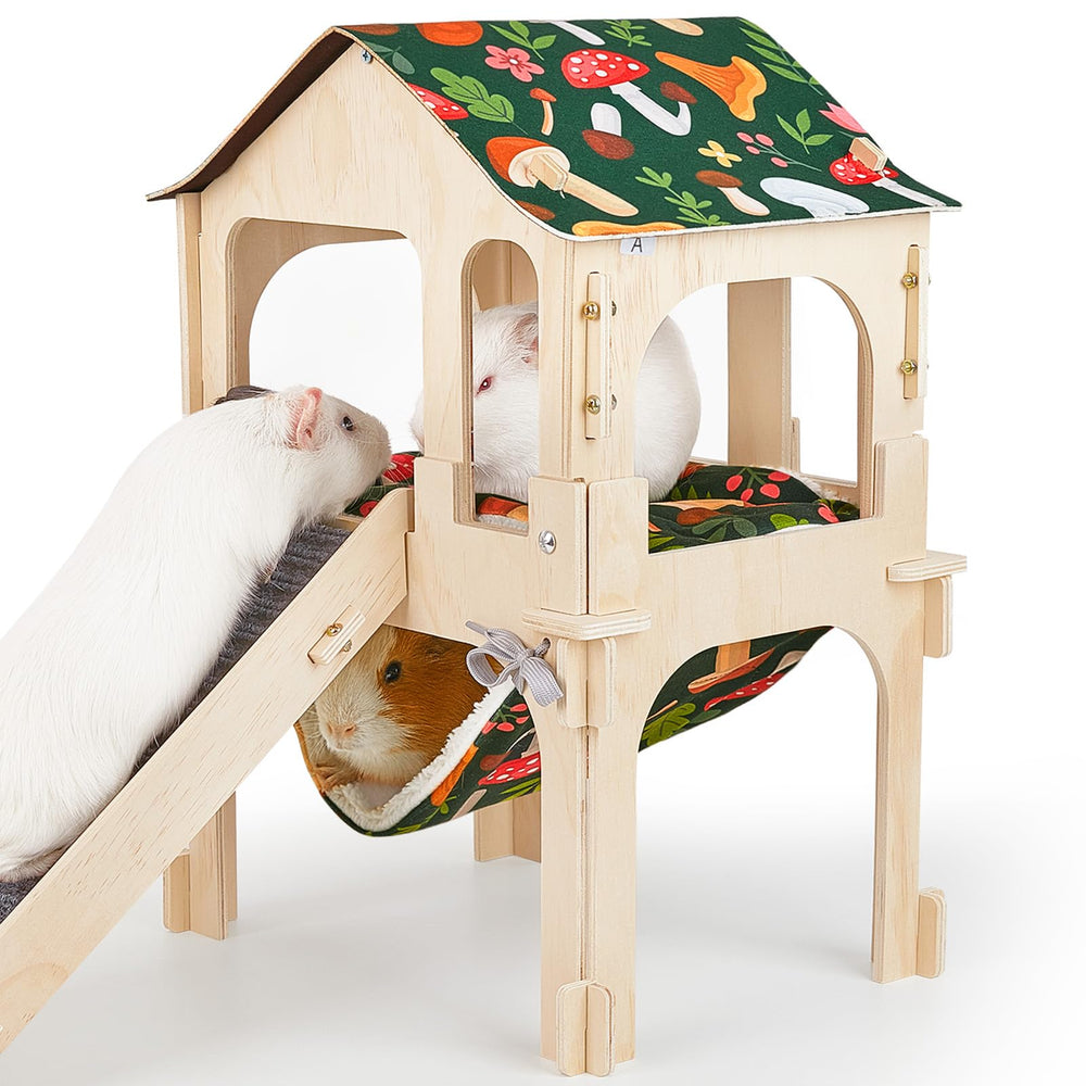 Bienbee Guinea Pig Hideout with double-decker design for roomy play and rest.