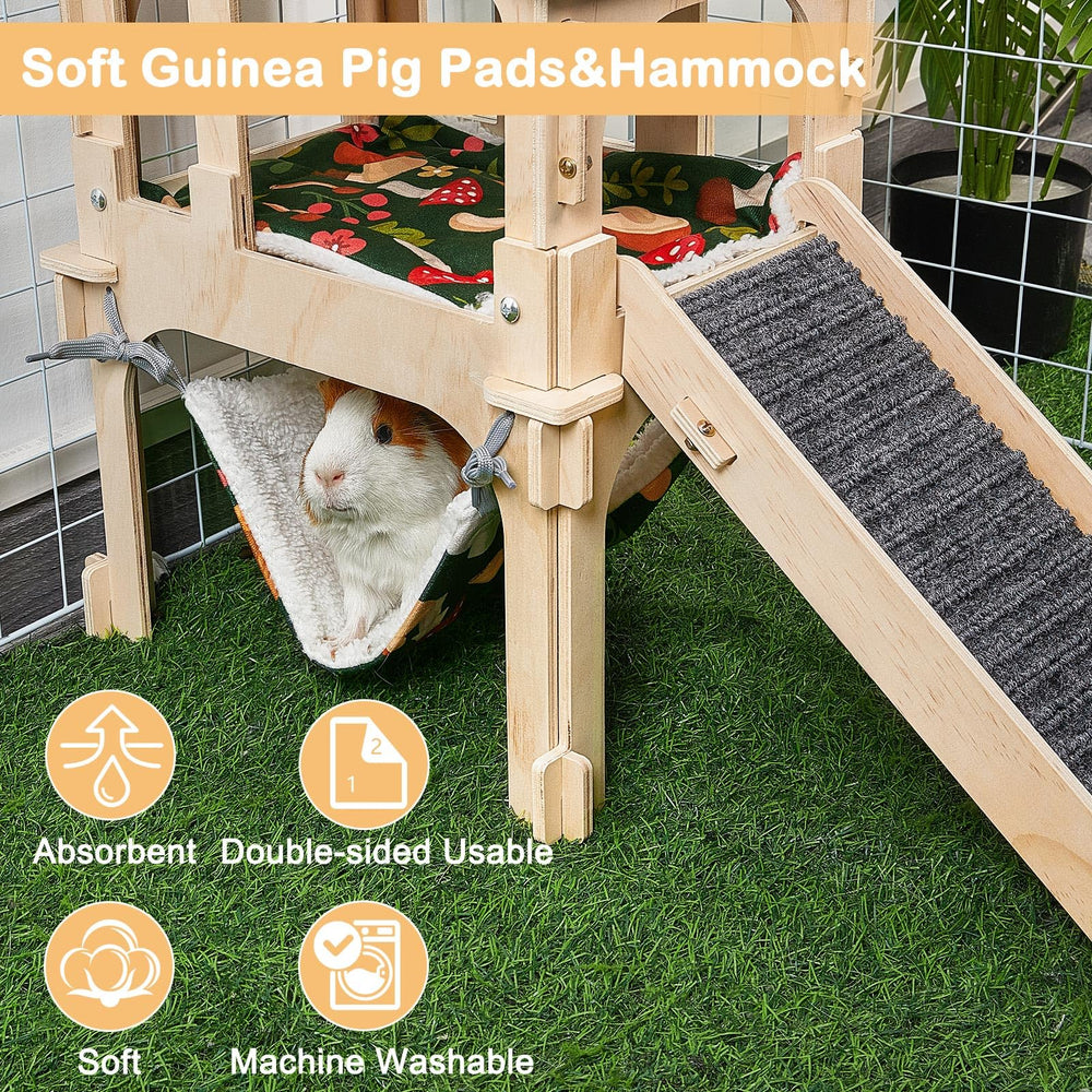 Bienbee Guinea Pig Hideout mat offers soft, washable comfort.