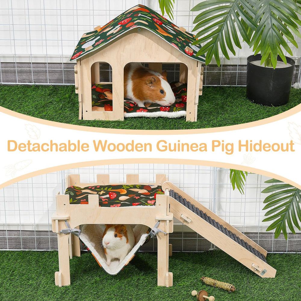 Bienbee wooden pine hideout offers durable playtime and easy cleaning.
