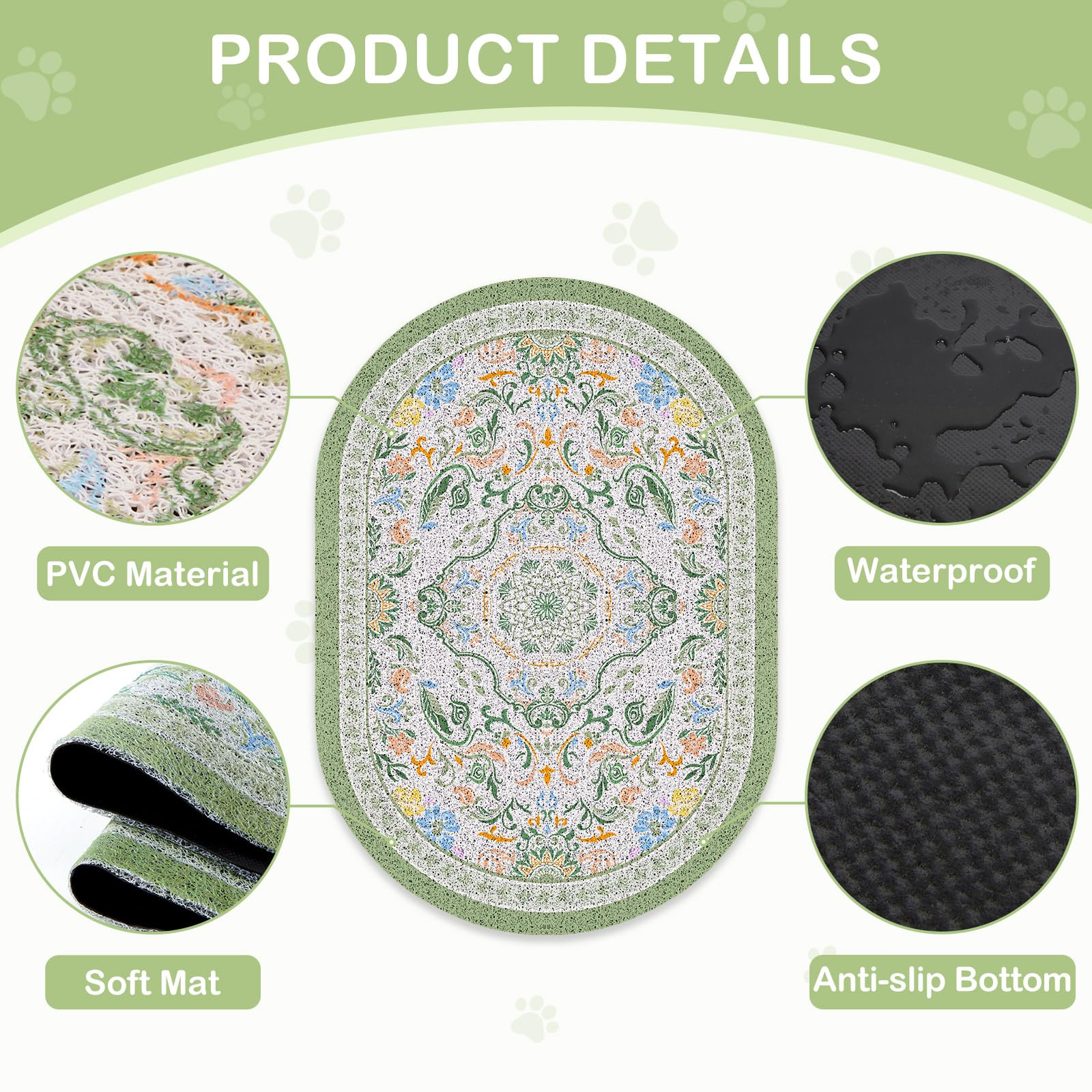 Bienbee cat litter mat waterproof layer blocks leaks and stains.