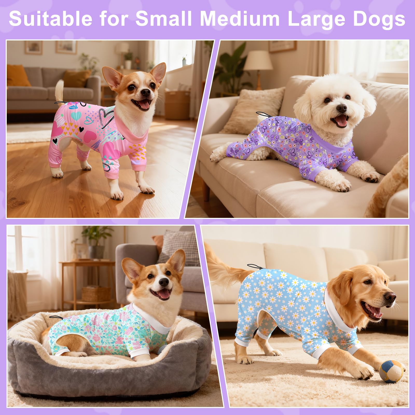 Bienbee butterflies pattern dog pajamas for daily wear