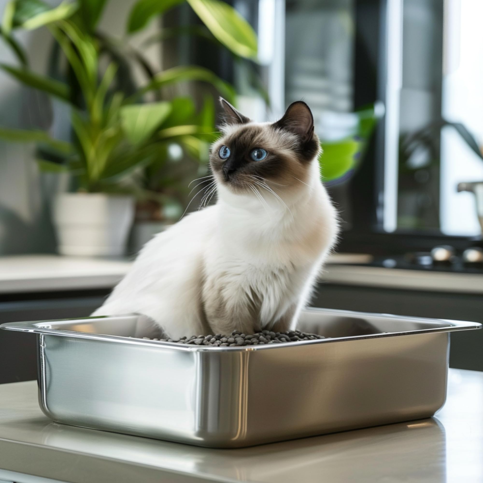 BierBear stainless steel litter box durable construction for long-term use.