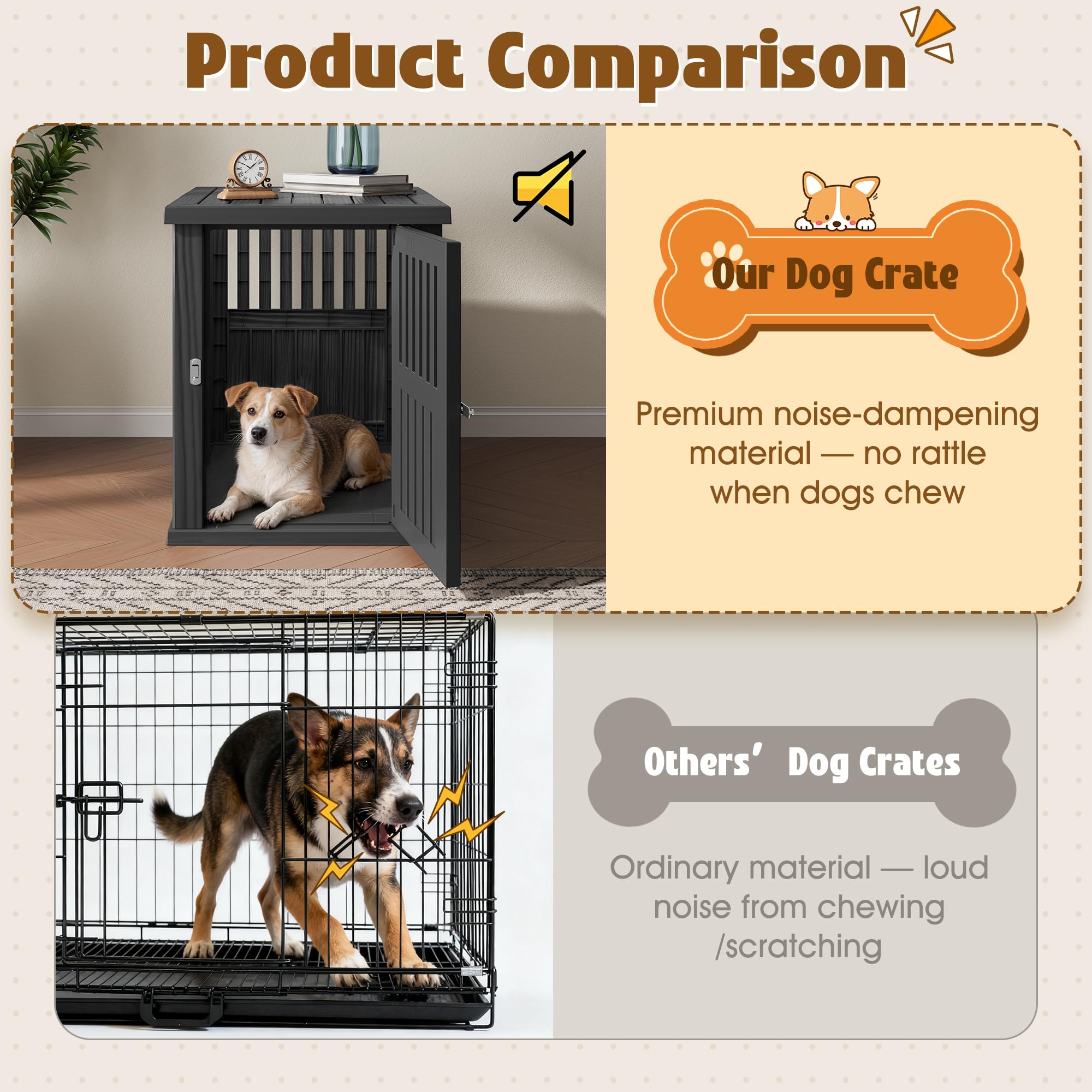 Bifanuo chew-resistant plastic kennel withstands playful chews
