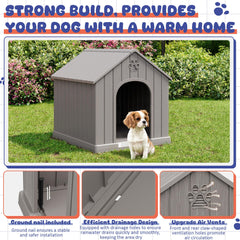 Bifanuo dog house elevated floor keeps the interior dry and warm.